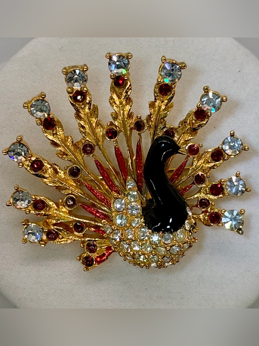 Peacock Rhinestone Brooch - Picture 4 of 5